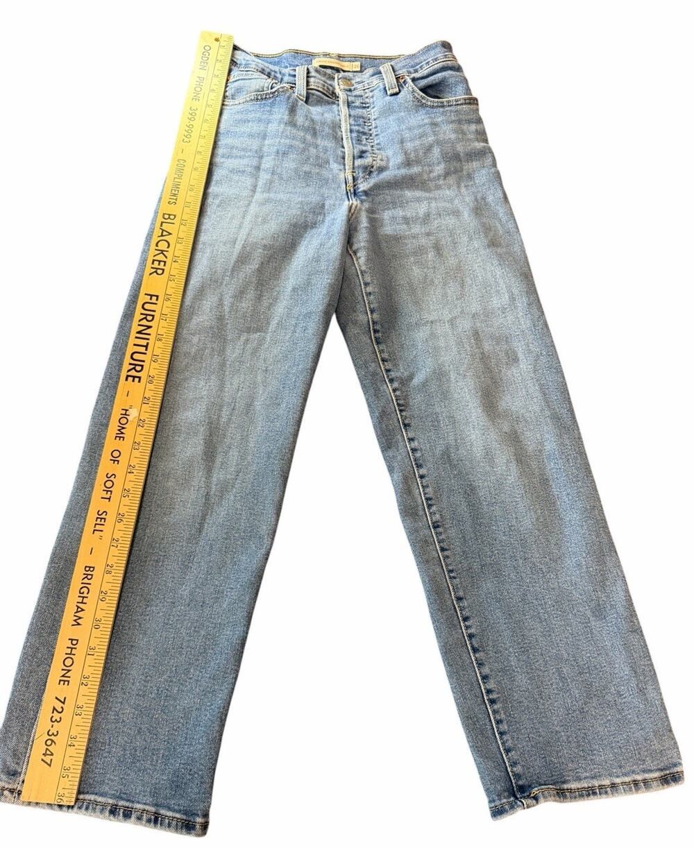 Levi’s Medium Blue Ribcage Straight Ankle Jeans High Rise Button Fly W26 X L27
